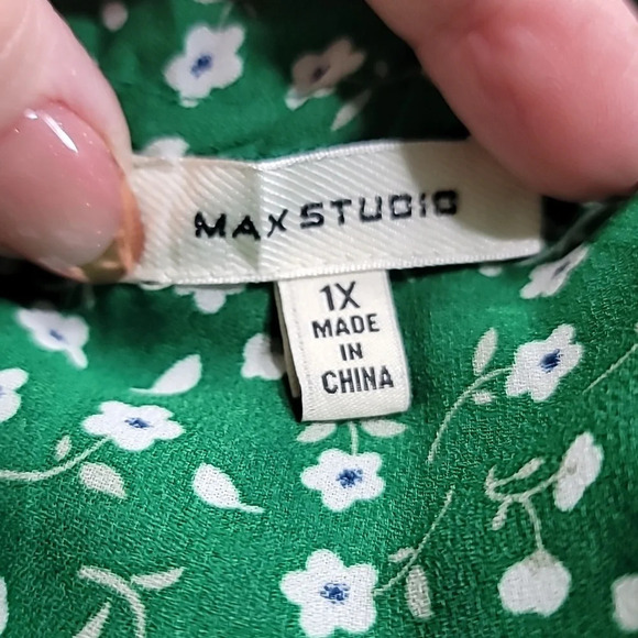 Max Studio Green Blouse Size 1X - Picture 6 of 9